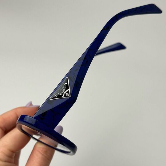 Prada Blue Rectangular Glasses with Bold Frame - Picture 4 of 13